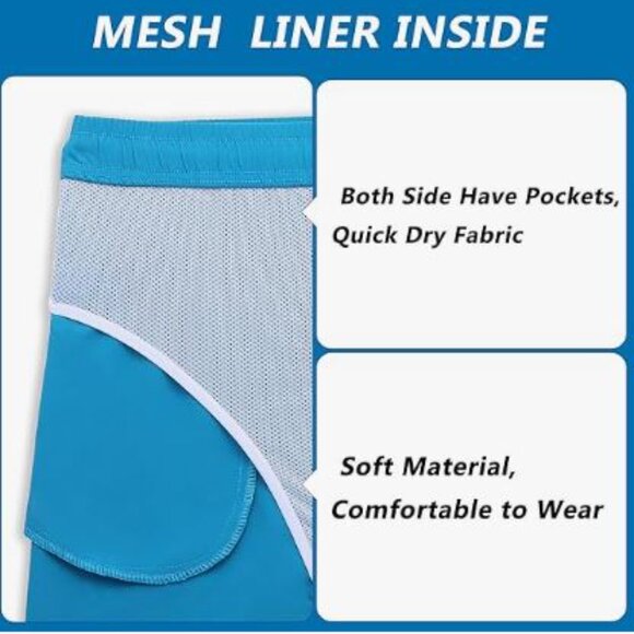 Biwisy Mens Swim Trunks Quick Dry with Mesh Lining Funny Beach Short NWT - Picture 3 of 4